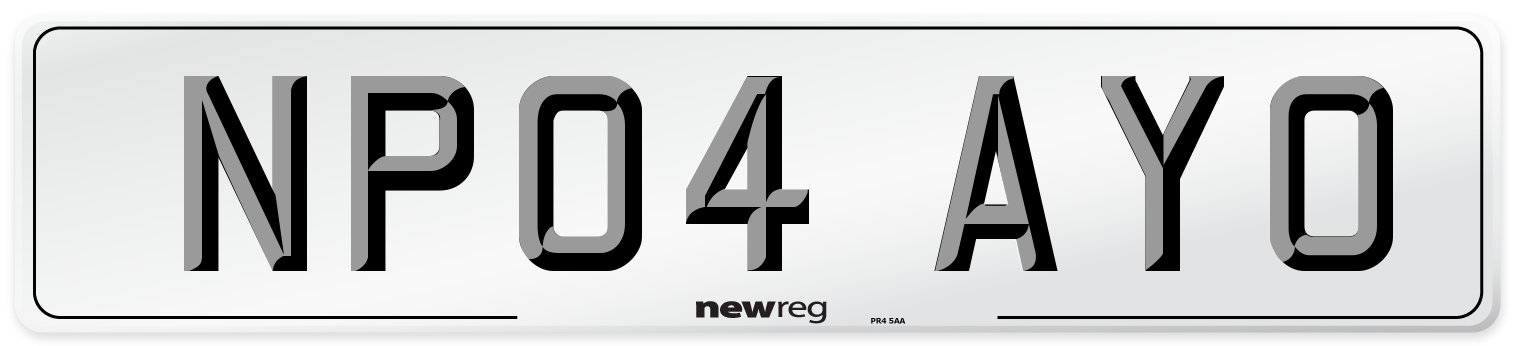 NP04 AYO Number Plate from New Reg